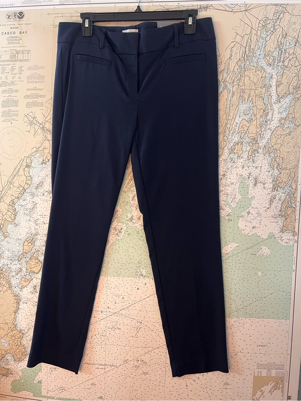 NWT! Van Heusen Women’s Super Stretch Straight Fit Dark Blue Ankle Pants Sz 10